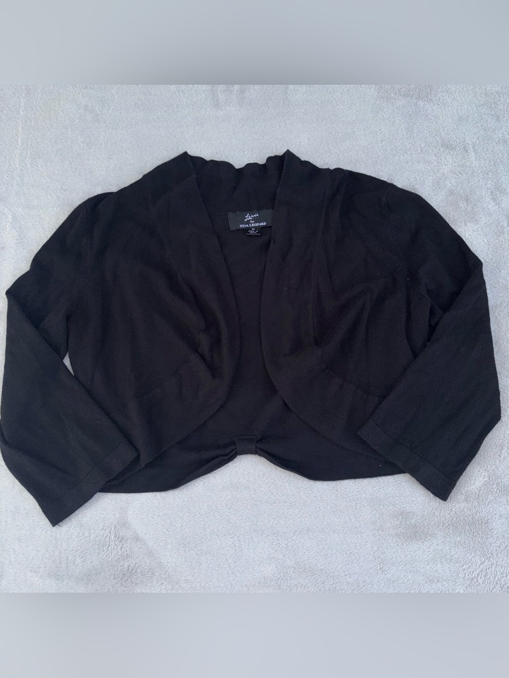 Lemmie by Nina Leonard Shrug Cardigan Women’s Size Medium BlackREAD DESCRIPTION